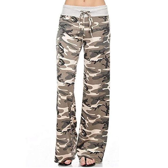 Boutique Pants - Camo Wide Leg Yoga Casual Comfortable Pants